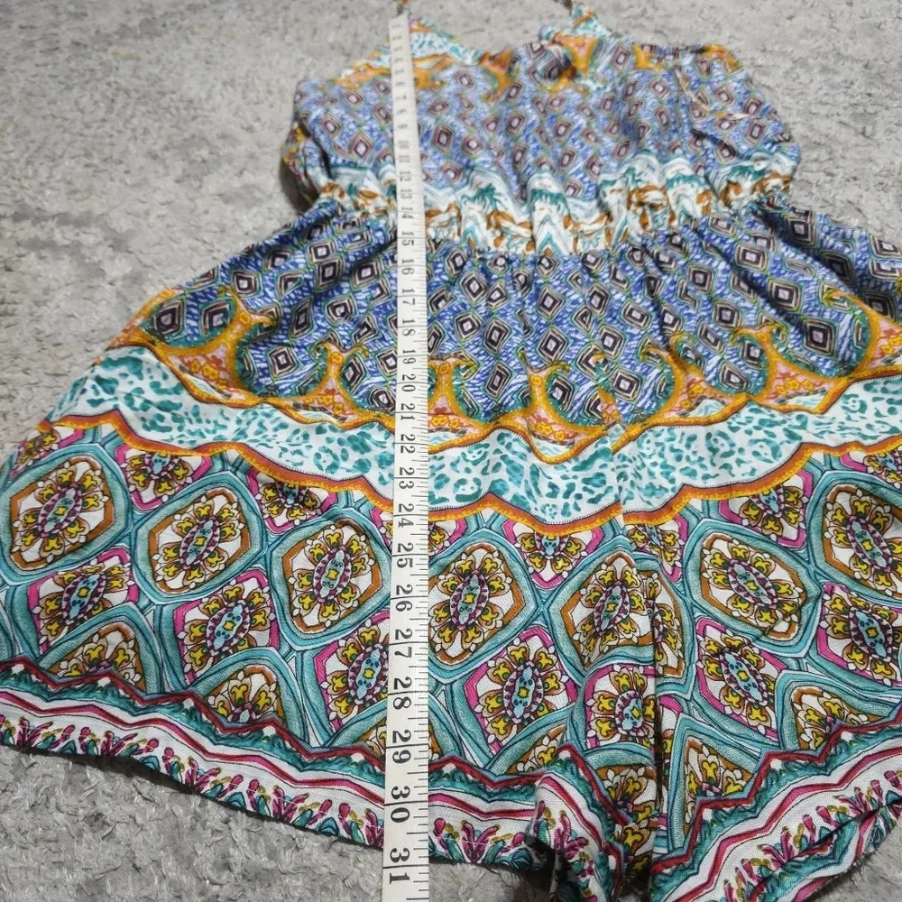 ✨️4/$20 Strappy Geometric Color Kaleidescope Romper, 100 Viscose, M - Picture 14 of 16